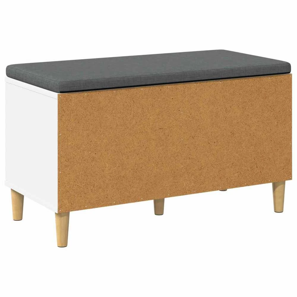 Koridoriaus suolas su pagalve su durimis Baltas 80 x 38 x 46 cm