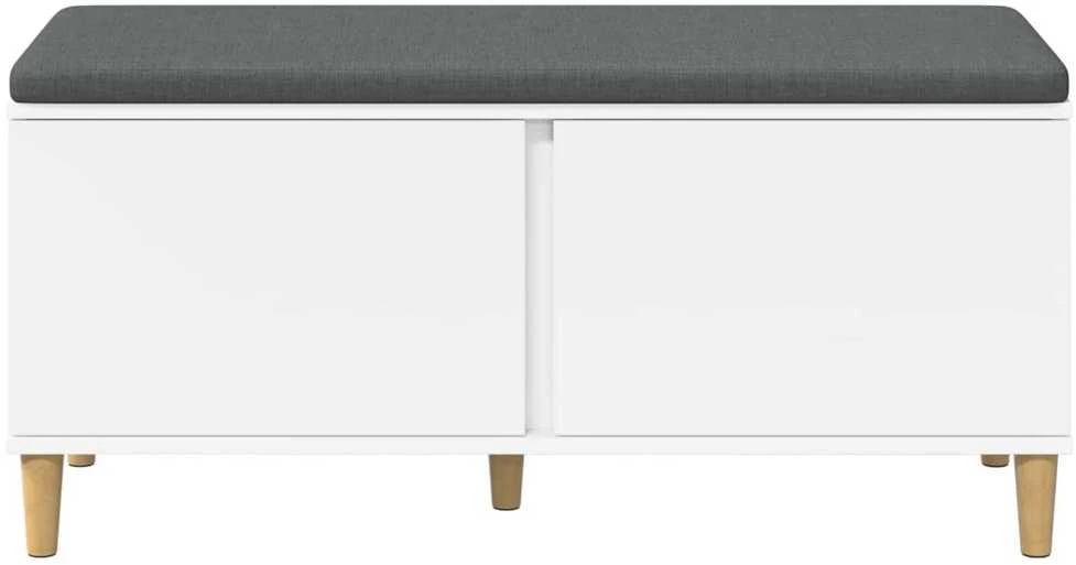 Koridoriaus suolas su pagalve Baltas 100 x 38 x 46 cm
