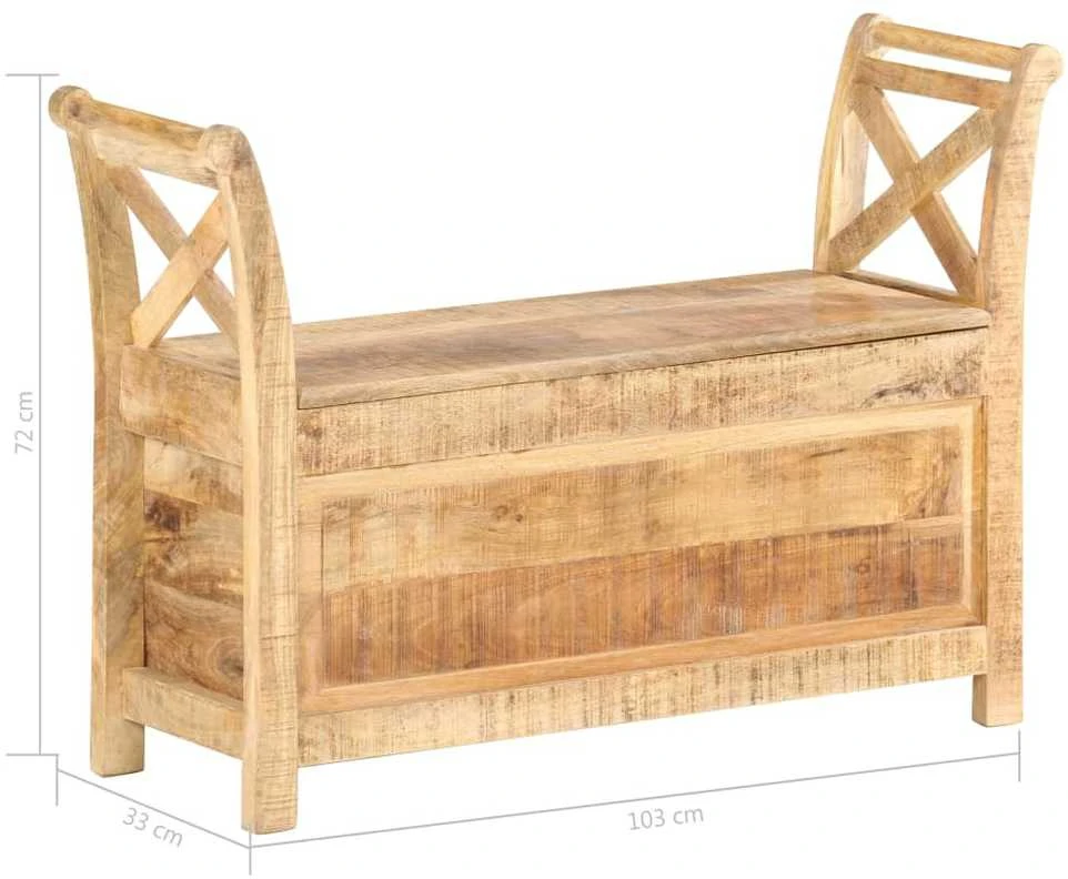 Koridoriaus suoliukas, 103x33x72cm, mango medienos masyvas
