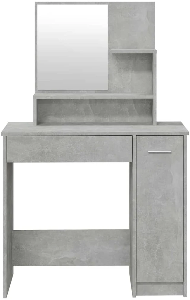 Kosmetinio staliuko komplektas, betono pilkas, 86,5x35x136cm
