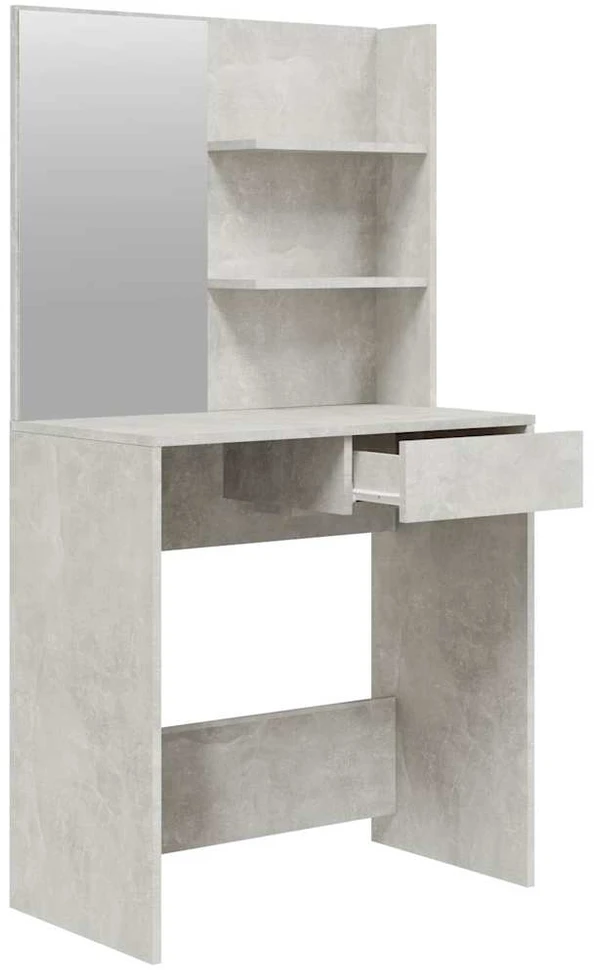 Kosmetinio staliuko komplektas, betono pilkas, 74,5x40x141cm