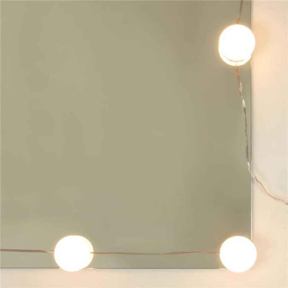 Kosmetinio staliuko komplektas su LED, ąžuolo, apdirbta mediena