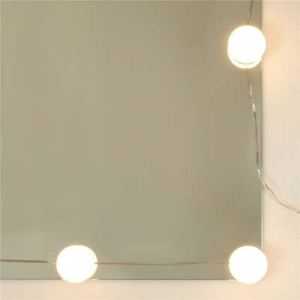 Kosmetinio staliuko komplektas su LED, ąžuolo, apdirbta mediena