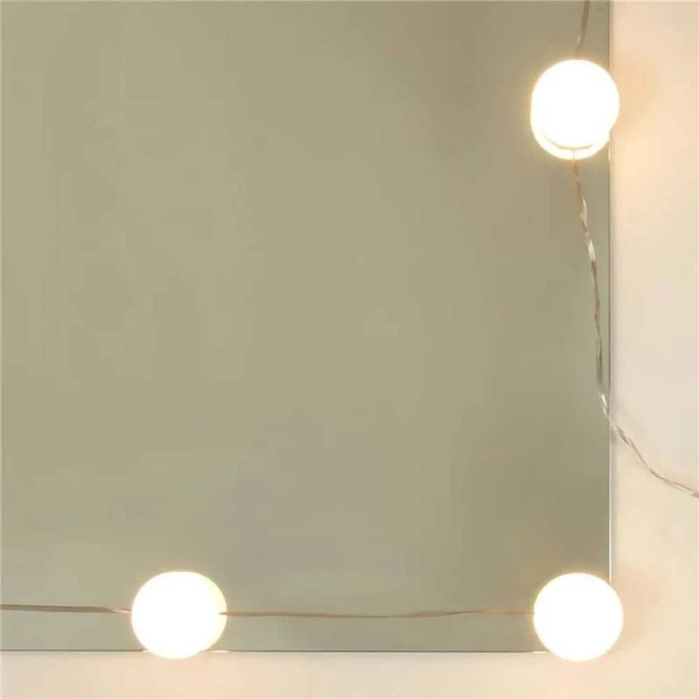 Kosmetinio staliuko komplektas su LED, baltas, apdirbta mediena