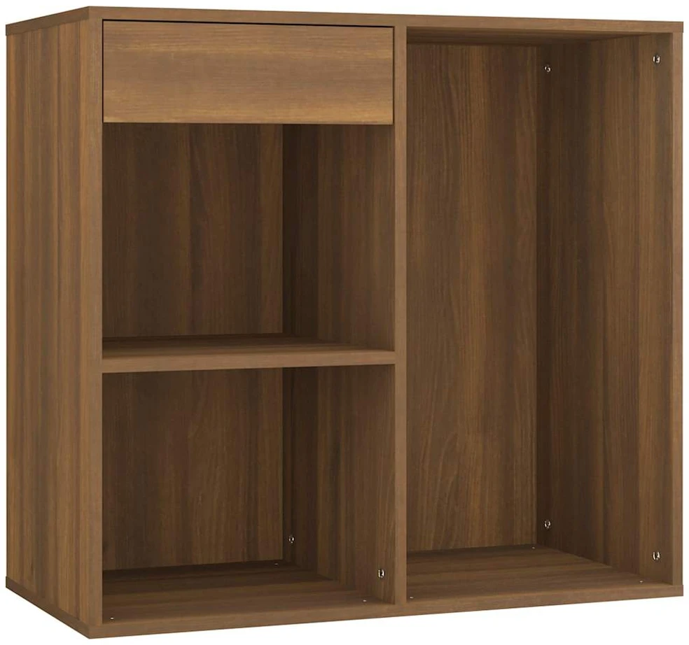 Kosmetinio staliuko komplektas su LED, rudas ąžuolo, mediena