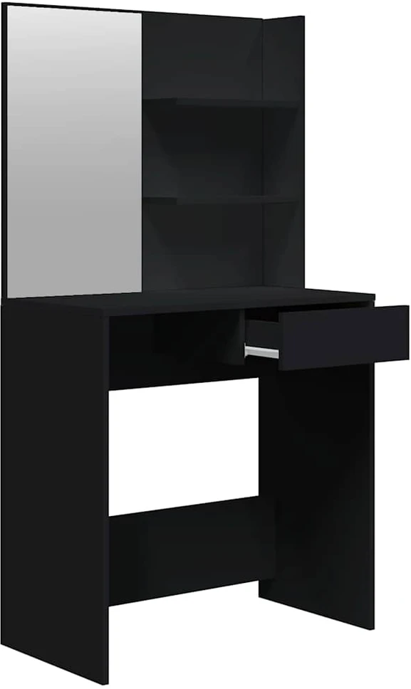 Kosmetinio staliuko rinkinys, juodos spalvos, 74,5x40x141cm