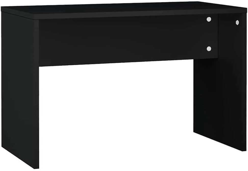 Kosmetinio staliuko su LED komplektas, juodas, apdirbta mediena