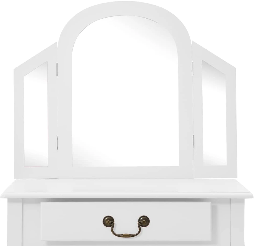 Kosmetinis staliukas, baltas, 65x36x128cm, paulovnija ir MDF