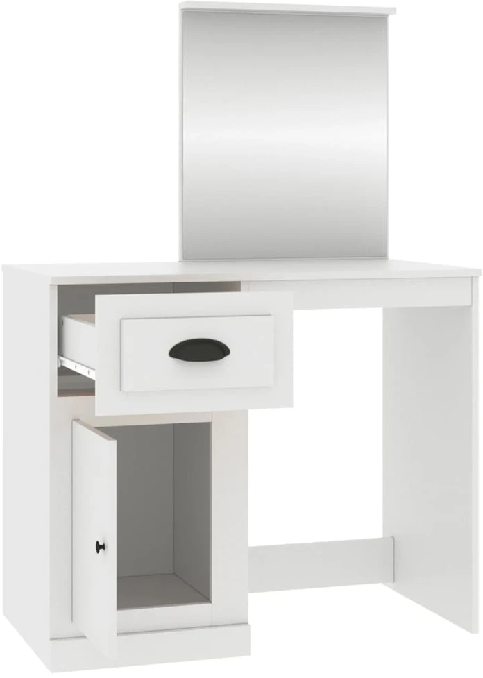 Kosmetinis staliukas, baltas, 90x50x132,5cm, mediena