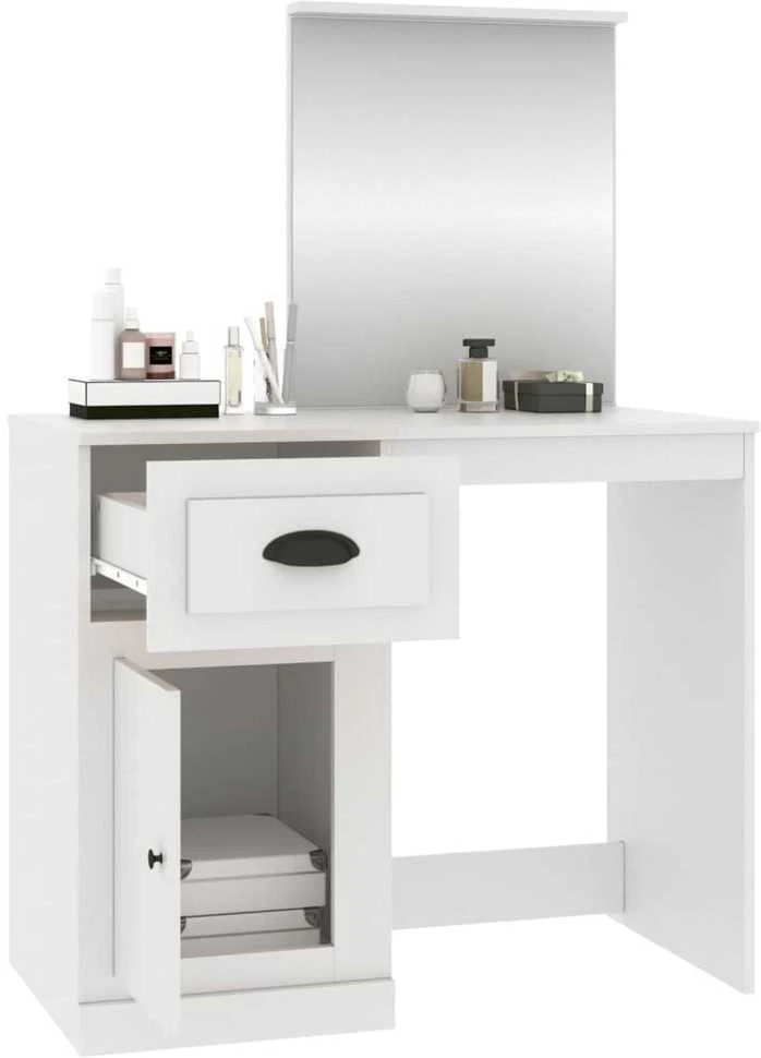 Kosmetinis staliukas, baltas, 90x50x132,5cm, mediena