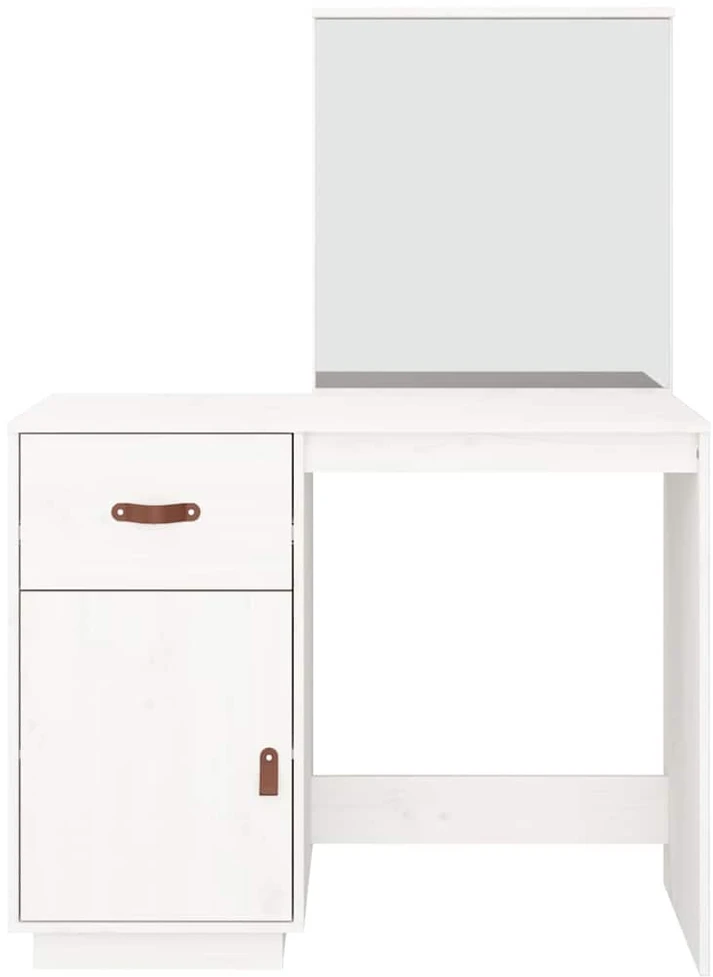 Kosmetinis staliukas, baltas, 95x50x134cm, pušies masyvas