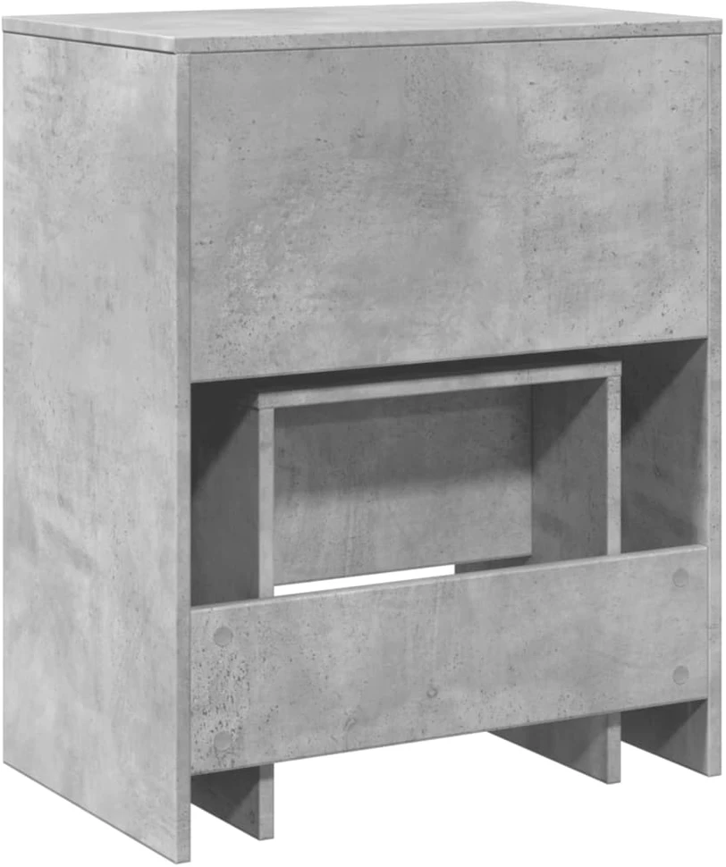 Kosmetinis staliukas ir taburetė, betono pilki, 60x40x113,5cm