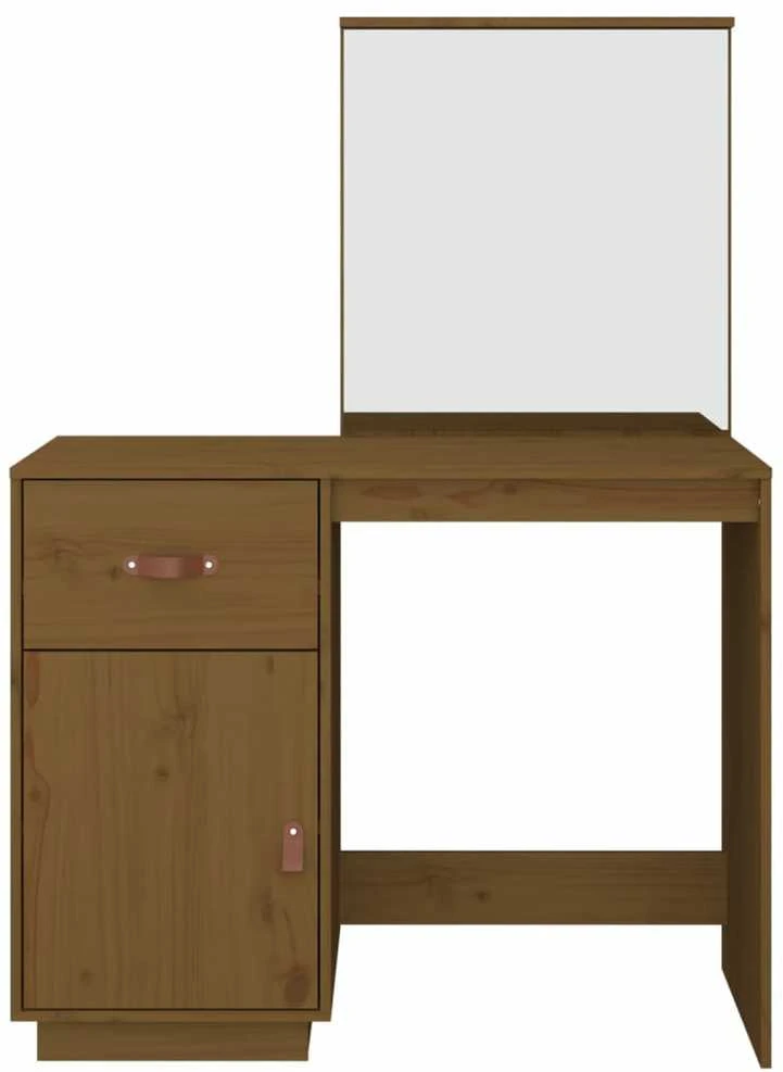 Kosmetinis staliukas, medaus rudas, 95x50x134cm, pušies masyvas