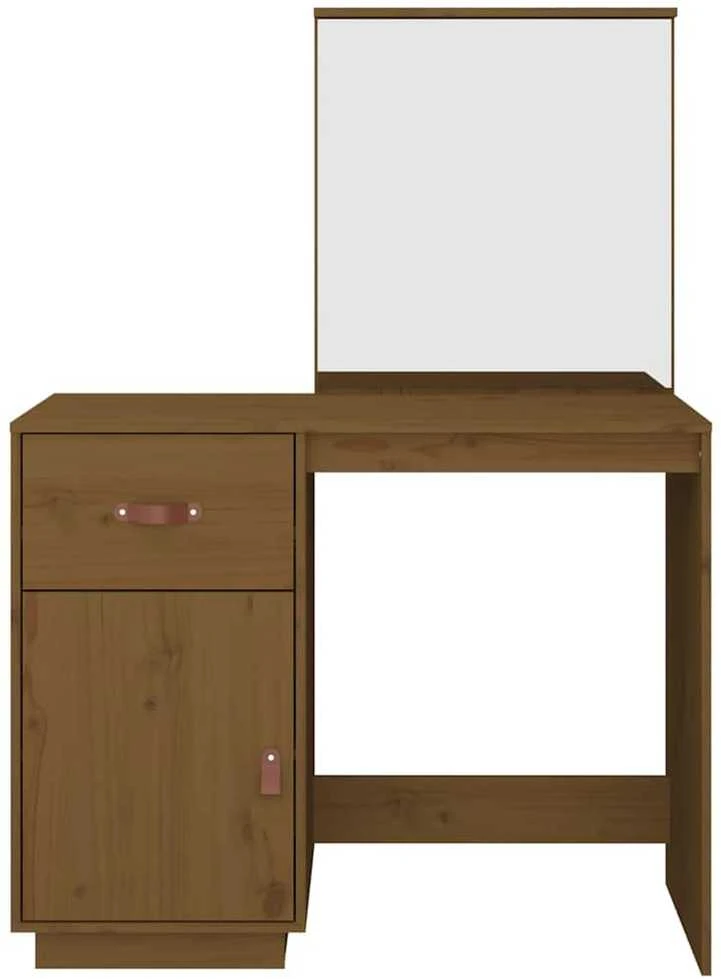 Kosmetinis staliukas, medaus rudas, 95x50x134cm, pušies masyvas