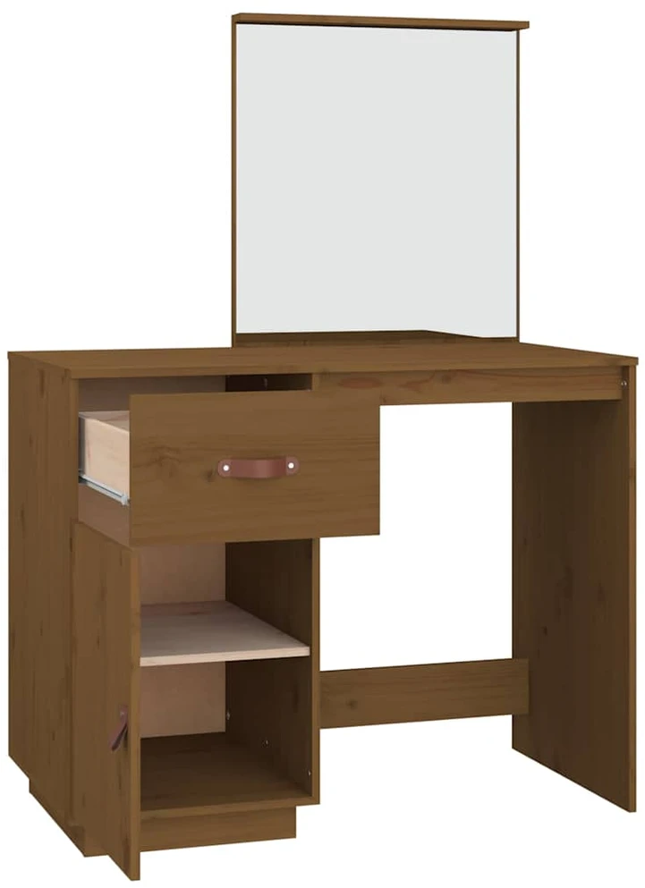 Kosmetinis staliukas, medaus rudas, 95x50x134cm, pušies masyvas