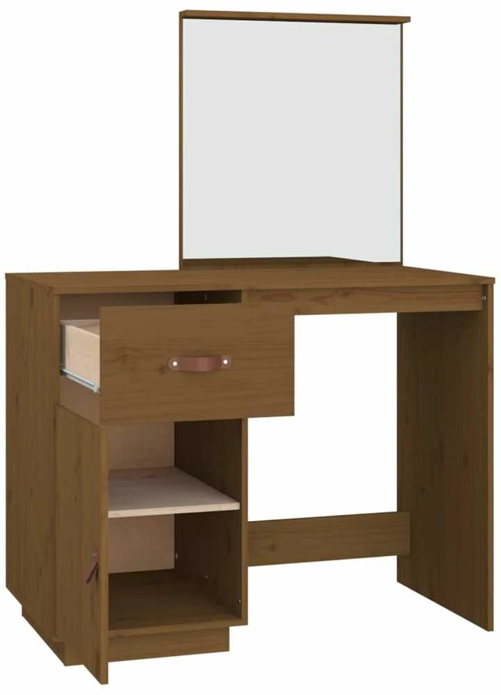 Kosmetinis staliukas, medaus rudas, 95x50x134cm, pušies masyvas