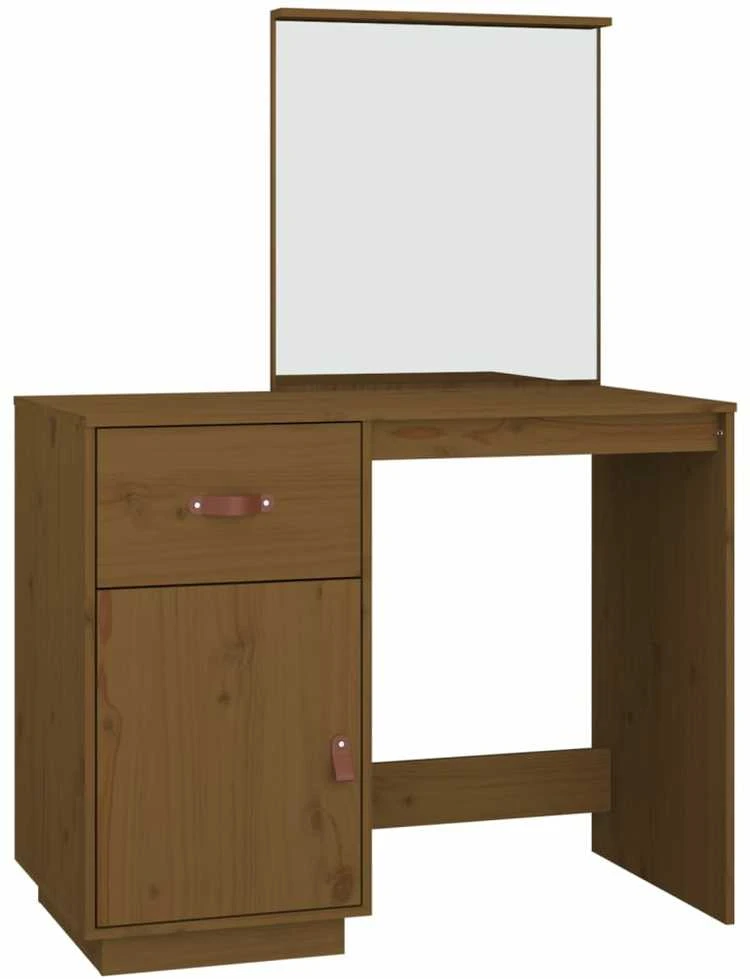 Kosmetinis staliukas, medaus rudas, 95x50x134cm, pušies masyvas
