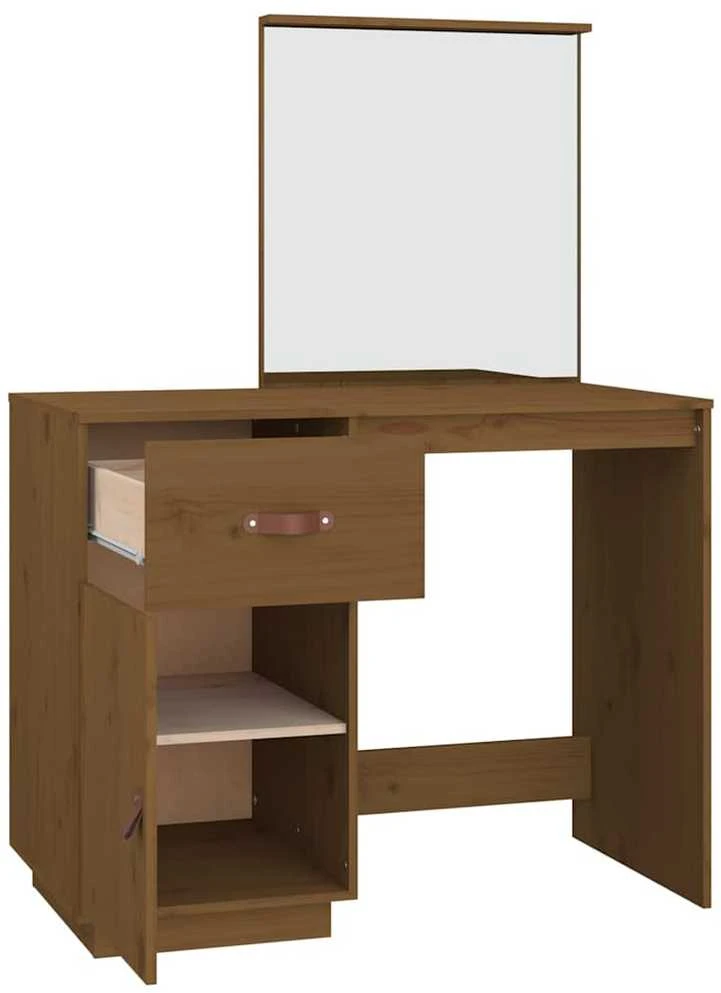 Kosmetinis staliukas, medaus rudas, 95x50x134cm, pušies masyvas