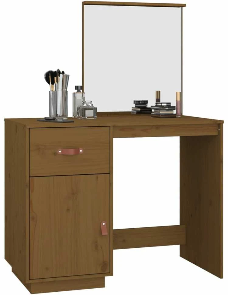 Kosmetinis staliukas, medaus rudas, 95x50x134cm, pušies masyvas