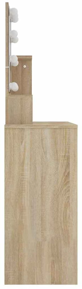Kosmetinis staliukas su LED apšvietimu, ąžuolo, 86,5x35x136cm