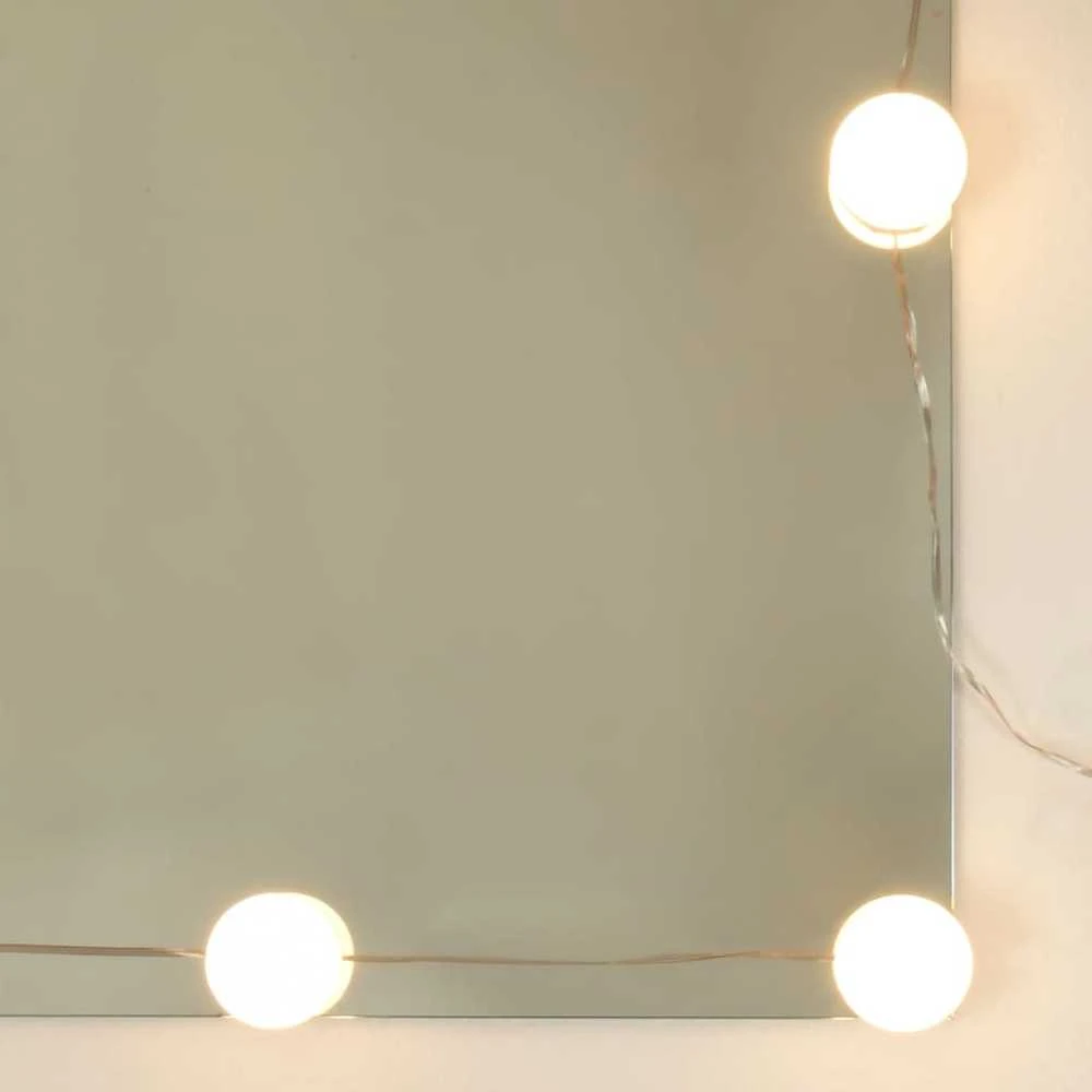 Kosmetinis staliukas su LED apšvietimu, baltas, 74,5x40x141cm