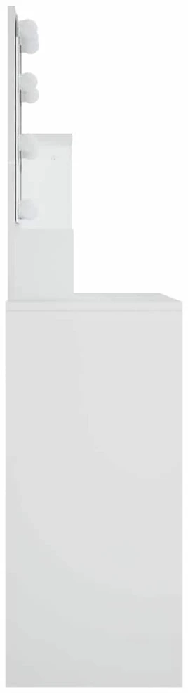 Kosmetinis staliukas su LED apšvietimu, baltas, 86,5x35x136cm