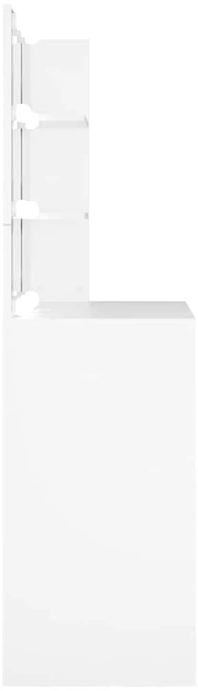 Kosmetinis staliukas su LED apšvietimu, baltas, 74,5x40x141cm