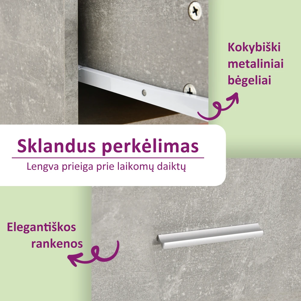Kosmetinis staliukas su LED apšvietimu, pilkas, 86,5x35x136cm