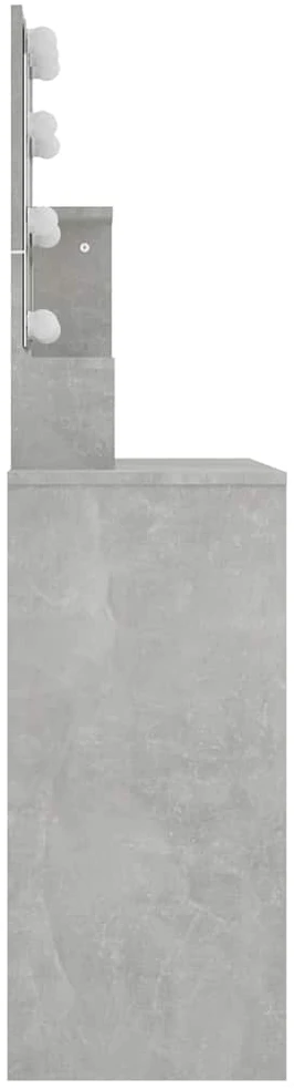 Kosmetinis staliukas su LED apšvietimu, pilkas, 86,5x35x136cm