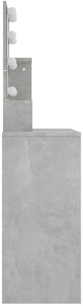 Kosmetinis staliukas su LED apšvietimu, pilkas, 86,5x35x136cm