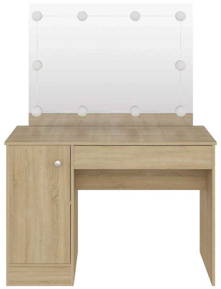 Kosmetinis staliukas su LED, ąžuolo, 110x55x145cm, MDF