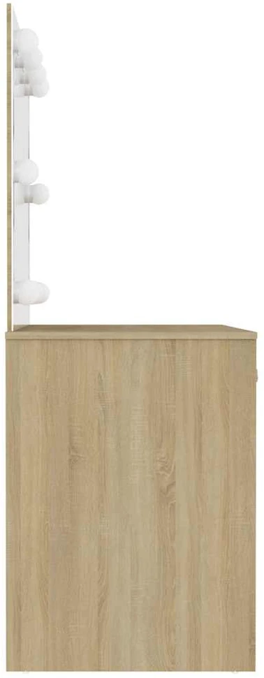 Kosmetinis staliukas su LED, ąžuolo, 110x55x145cm, MDF