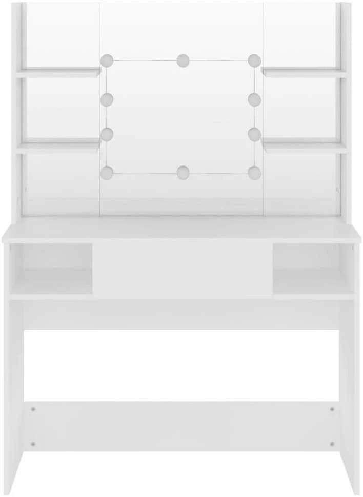 Kosmetinis staliukas su LED, baltas, 100x40x135cm, MDF