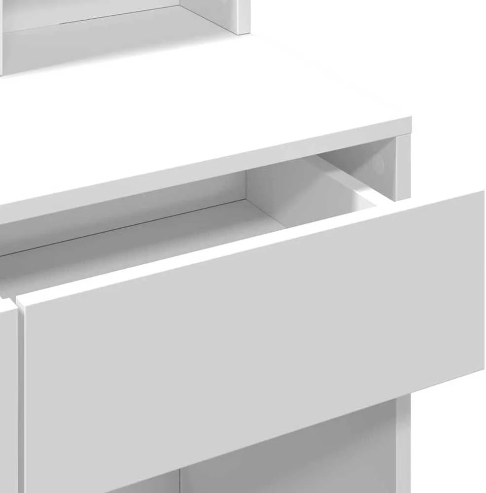 Kosmetinis staliukas su LED, baltos spalvos, 80x41x144,5cm