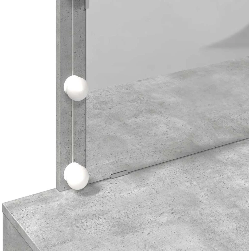 Kosmetinis staliukas su LED, betono pilkas, 100x40x120cm