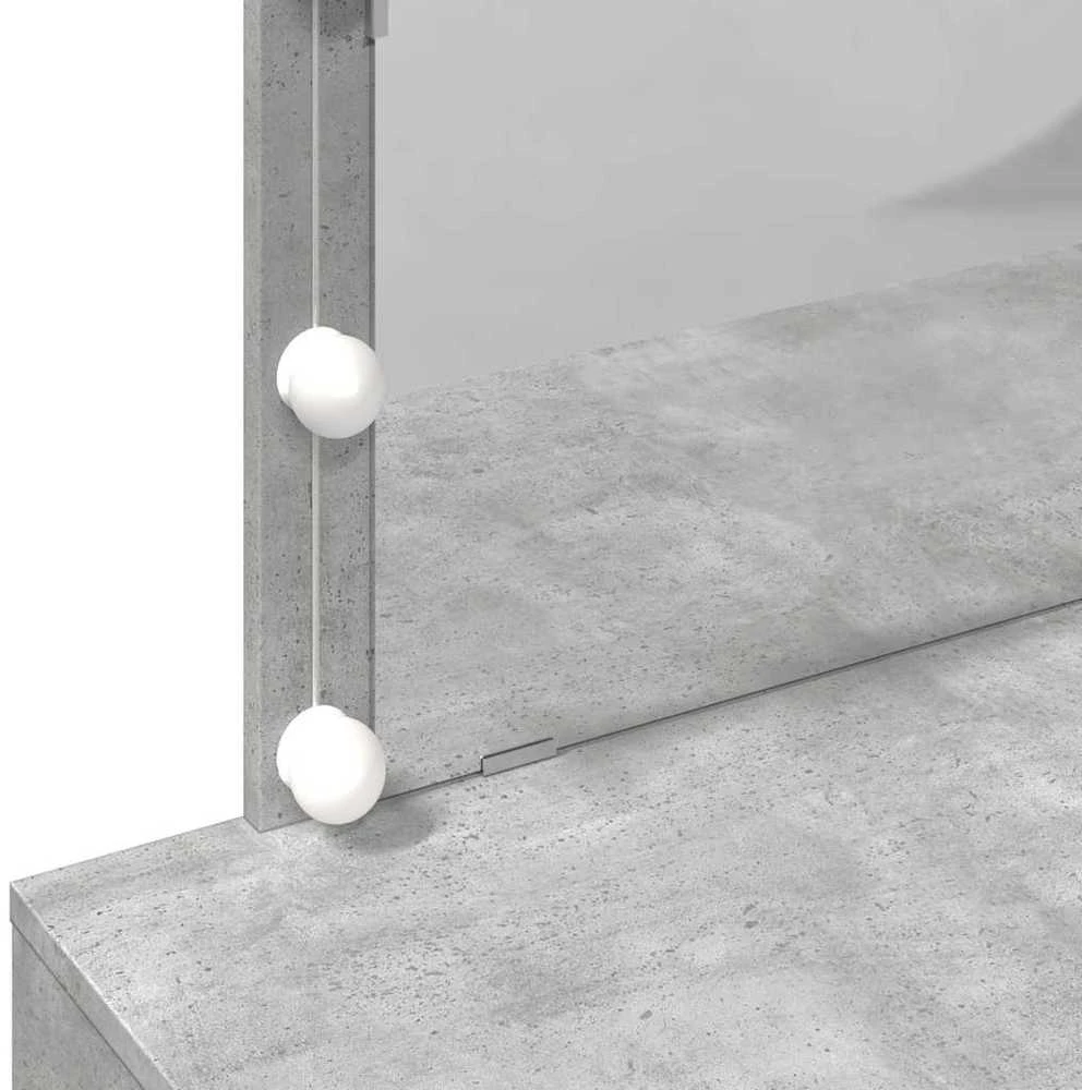 Kosmetinis staliukas su LED, betono pilkas, 100x40x120cm