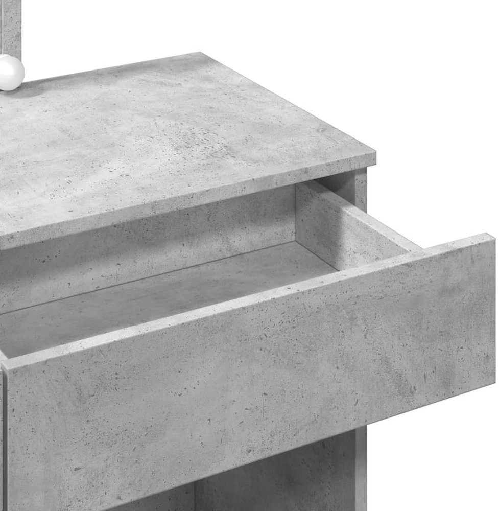 Kosmetinis staliukas su LED, betono pilkas, 100x40x130cm