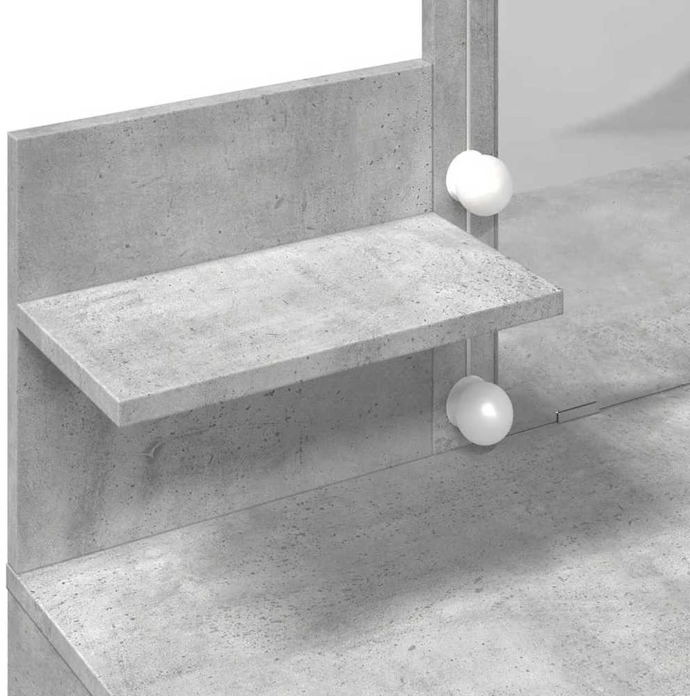 Kosmetinis staliukas su LED, betono pilkas, 100x40x130cm