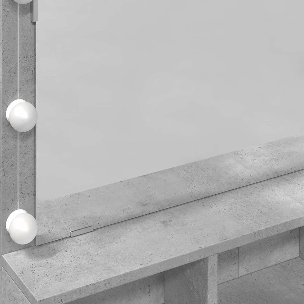 Kosmetinis staliukas su LED, betono pilkas, 80x41x134,5cm