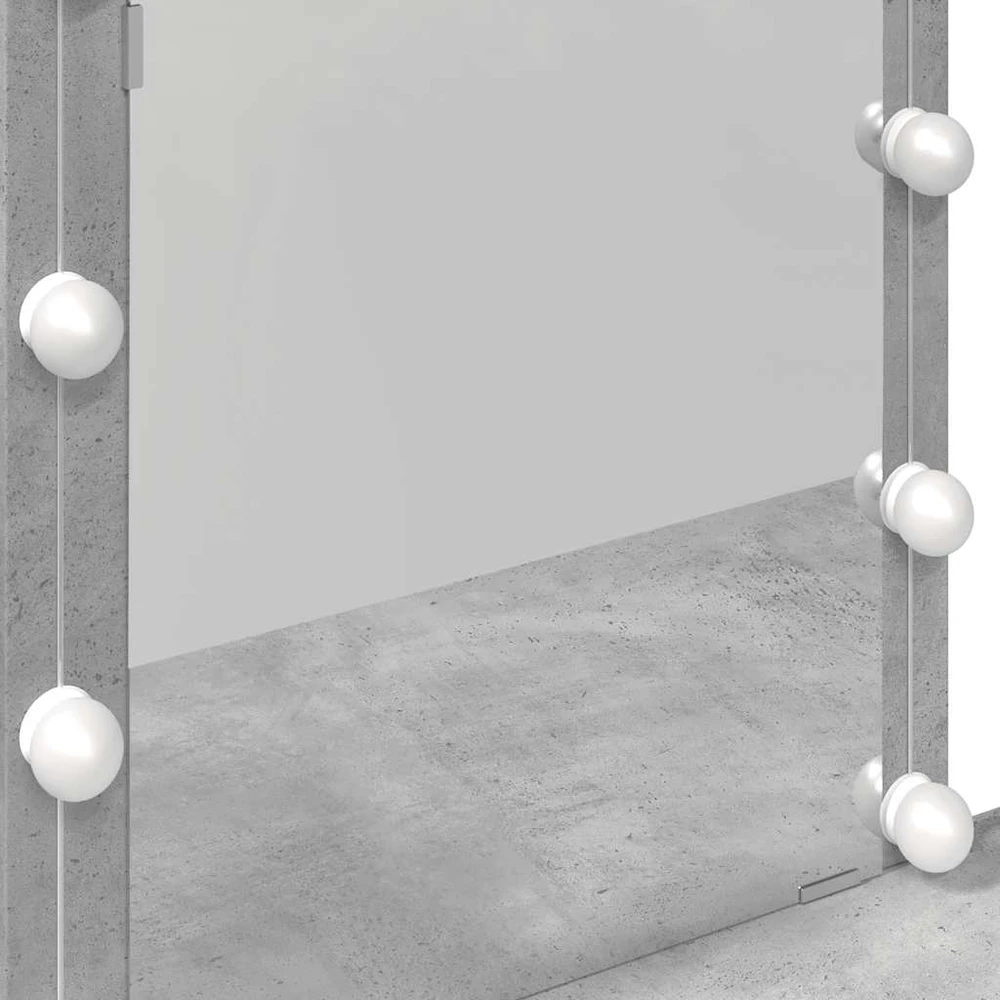 Kosmetinis staliukas su LED, betono pilkas, 100x40x130cm