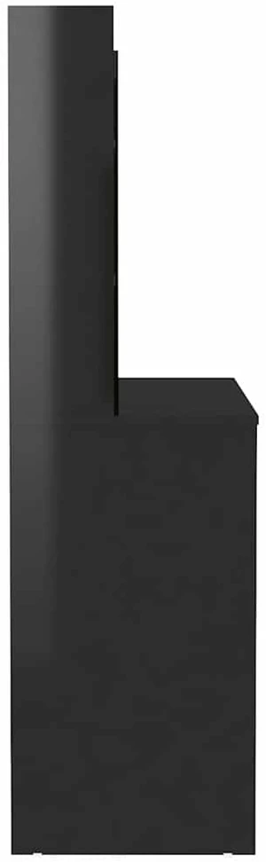 Kosmetinis staliukas su LED, blizgus juodas, 100x40x135cm, MDF