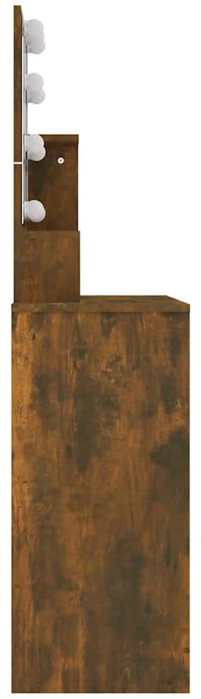 Kosmetinis staliukas su LED, dūminio ąžuolo, 86,5x35x136cm