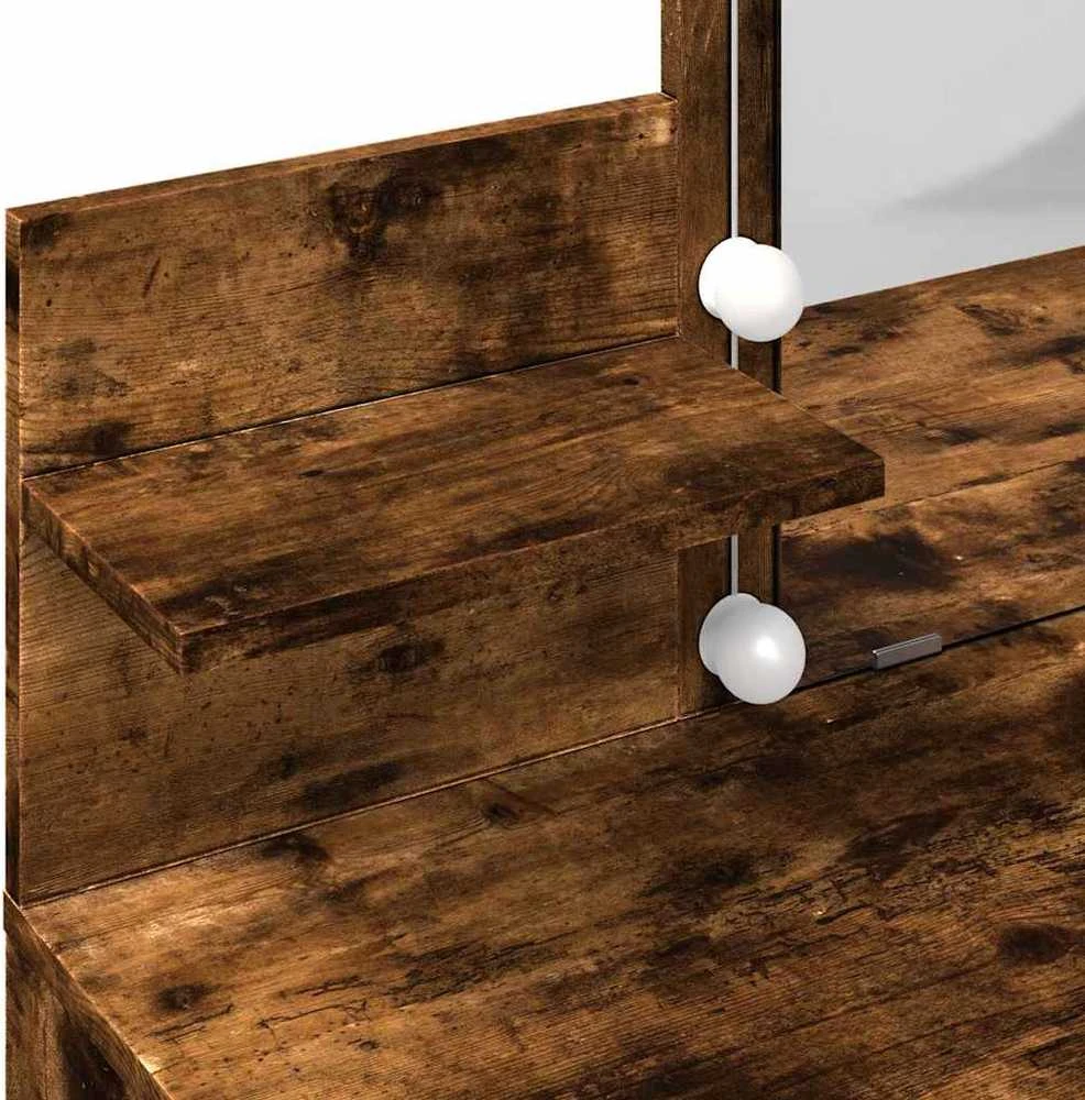 Kosmetinis staliukas su LED, dūminio ąžuolo, 100x40x130cm