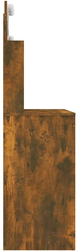 Kosmetinis staliukas su LED, dūminio ąžuolo, 96x40x142cm