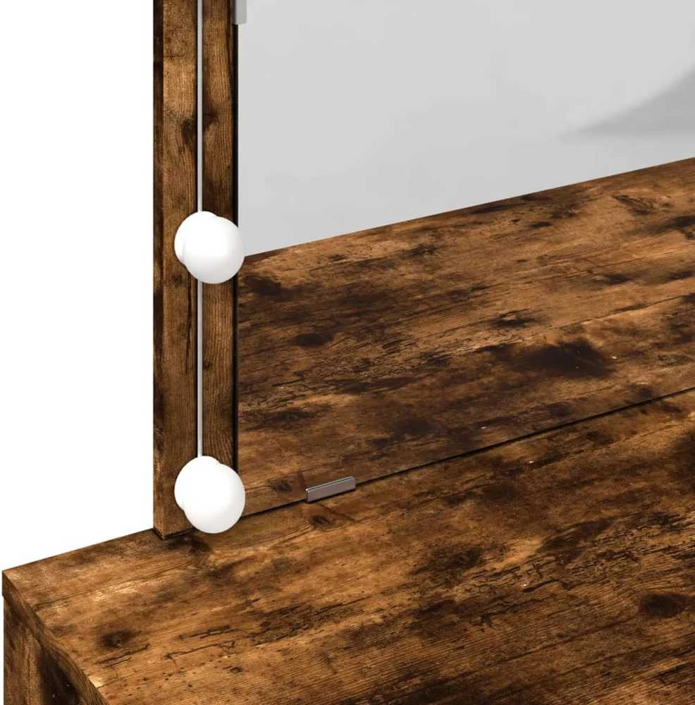 Kosmetinis staliukas su LED, dūminio ąžuolo, 100x40x120cm