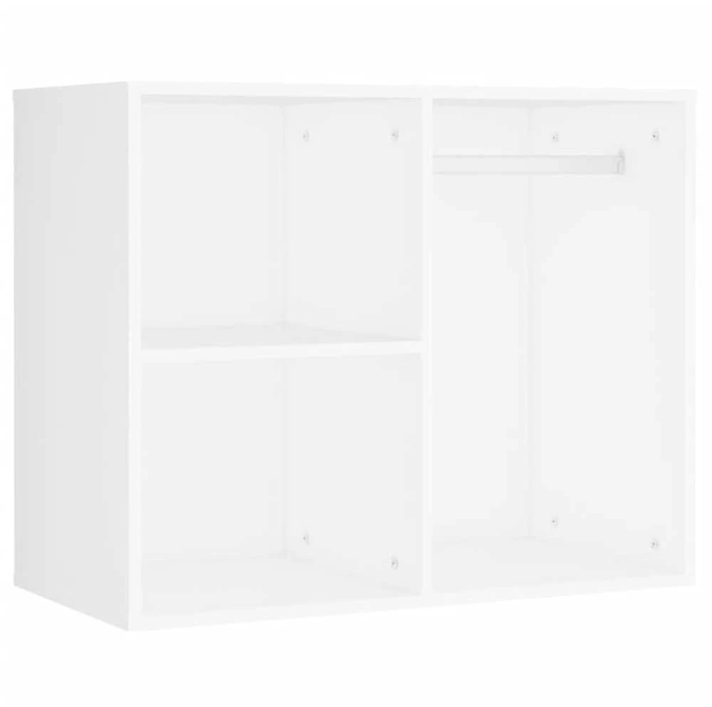 Kosmetinis staliukas su LED ir 2 spintelėmis, baltas, mediena
