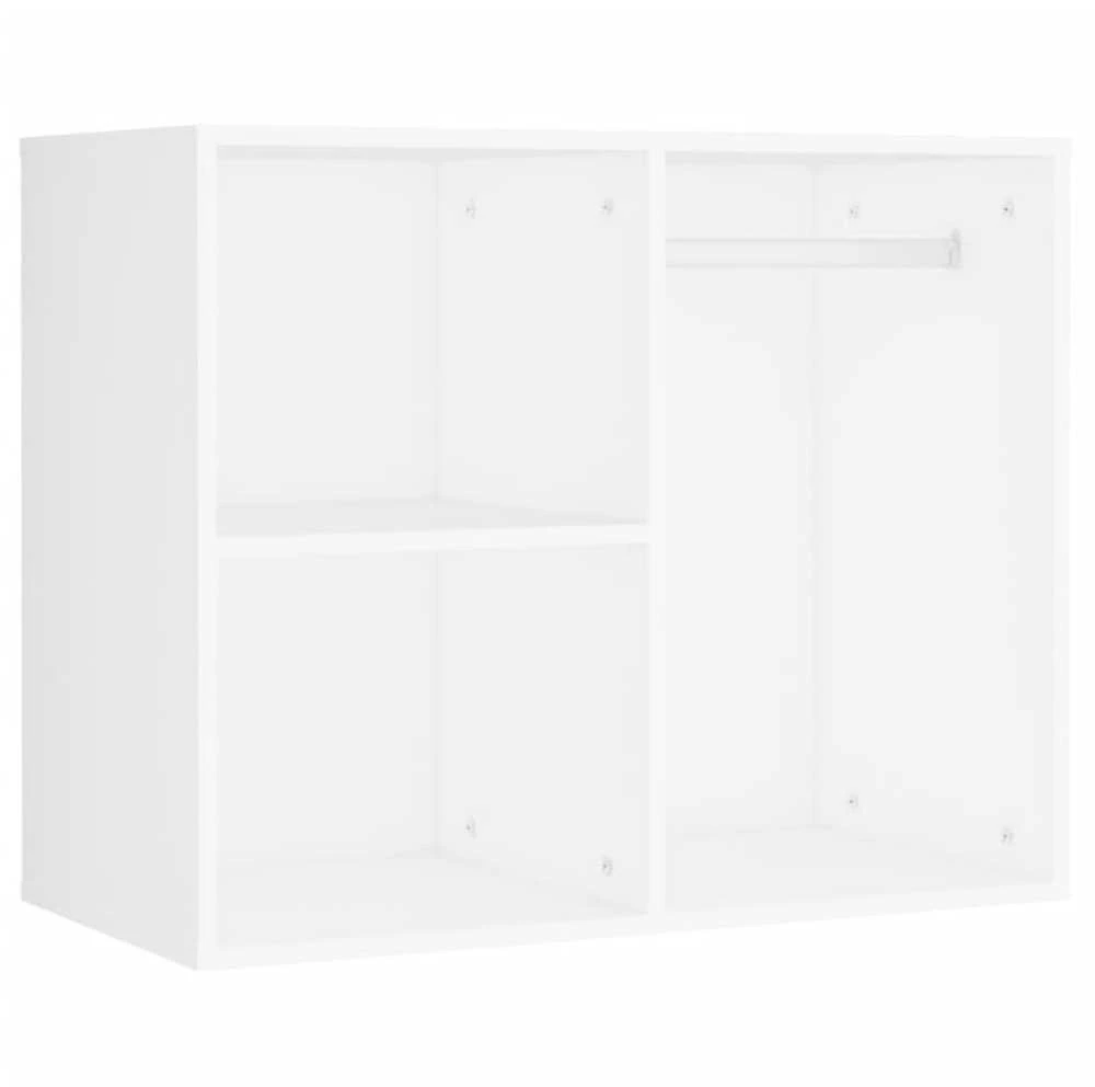 Kosmetinis staliukas su LED ir 2 spintelėmis, baltas, mediena