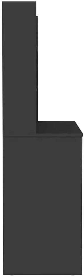 Kosmetinis staliukas su LED, juodas, 100x40x135cm, MDF