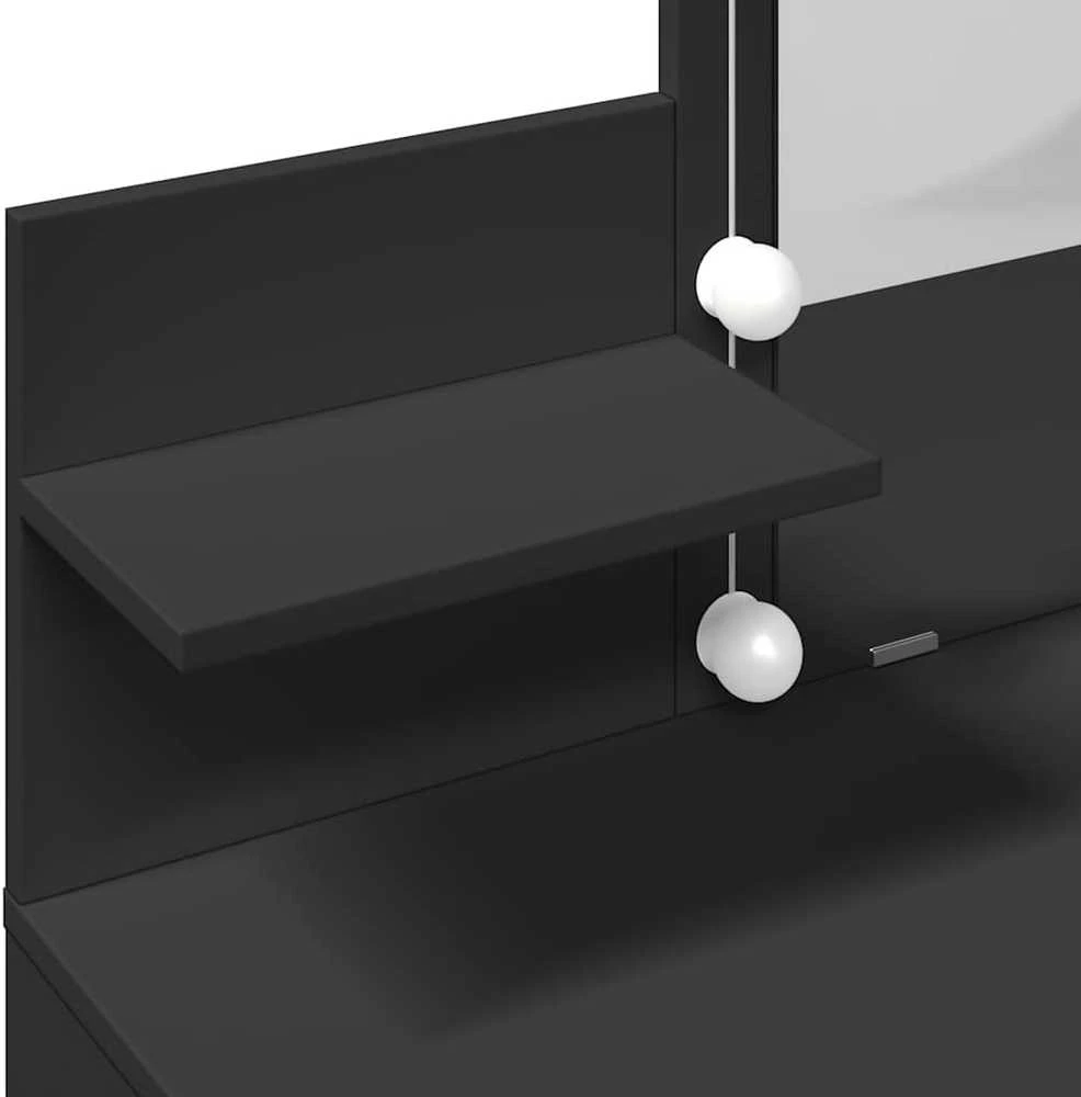 Kosmetinis staliukas su LED, juodos spalvos, 100x40x130cm