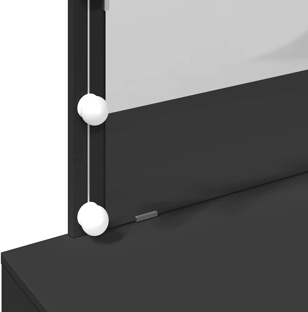 Kosmetinis staliukas su LED, juodos spalvos, 100x40x120cm